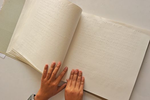 Reading the book Braille