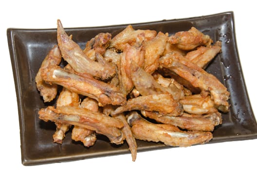 Fried chicken wings in a style of Thailand.