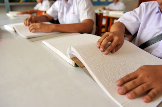 Reading the book Braille