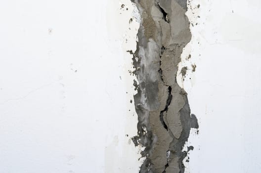 Close up cracks in walls of the house