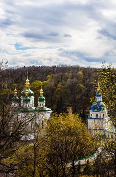 Vydubitskiy monastery in Kyiv (Ukraine) in early spring.