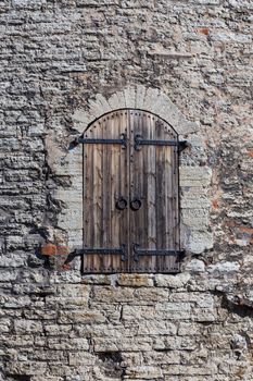 Old wall detail of a fortress in Tallinn, Estonia