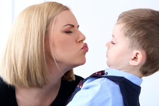 Family. Beautiful woman with adorable kid