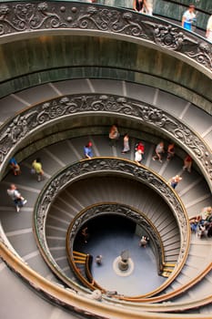 Spiral stairs in Vatican Museums, Rome, Italy