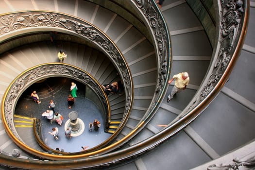 Spiral stairs in Vatican Museums, Rome, Italy