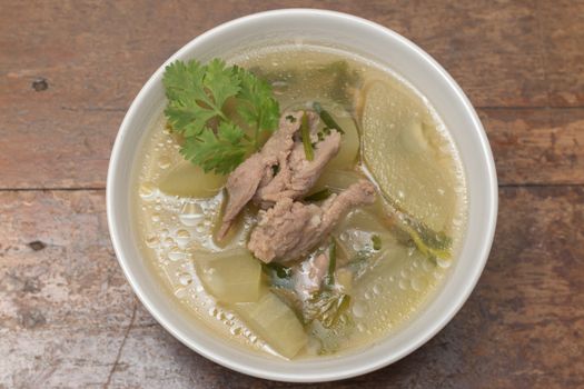 thai soup bottle gourd with pork.