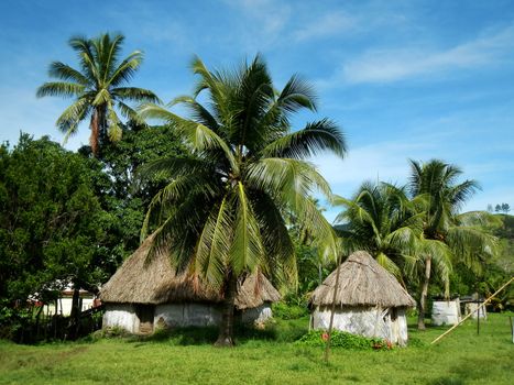 Traditional houses of Navala village, Viti Levu island, Fiji