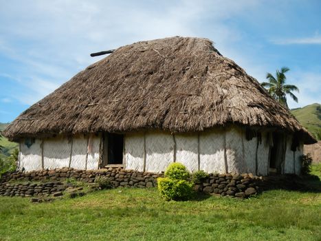 Traditional house of Navala village, Viti Levu island, Fiji