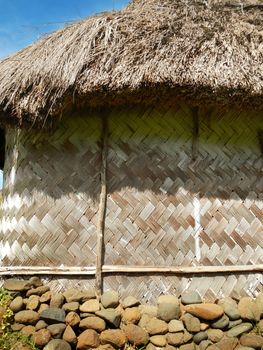 Detail of traditional house of Navala village, Viti Levu island, Fiji
