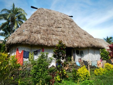 Traditional house of Navala village, Viti Levu island, Fiji