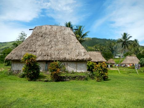 Traditional house of Navala village, Viti Levu island, Fiji