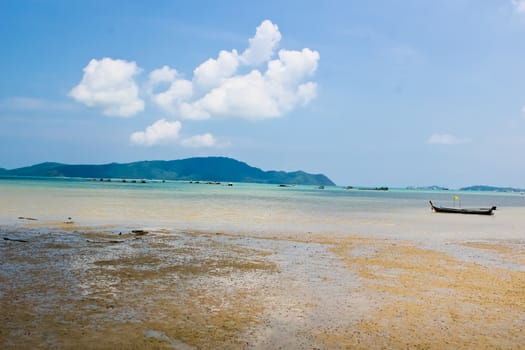 boat with blue sea in Thailand