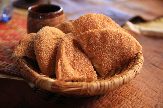 Moroccan Bread on a Basket in Marrakech