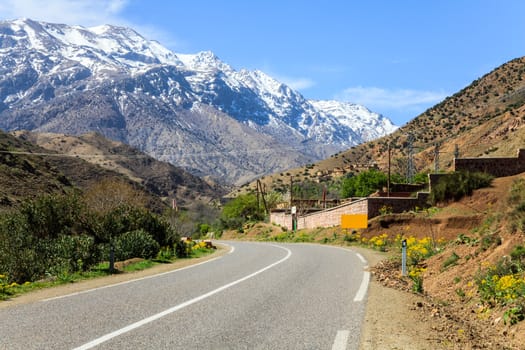 Kasbah at atlas mountain in morocco