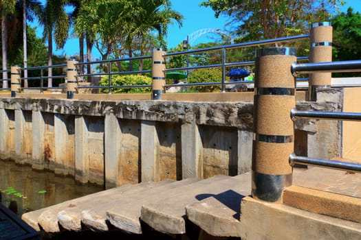 Way up stair in harbor at River Kwai side.