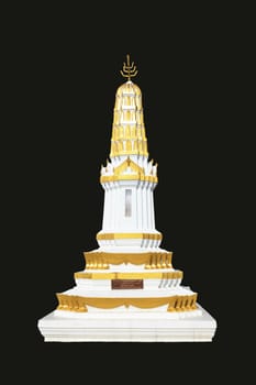 New stupa from Wat Sman Rattanaram in Chachoengsao province at thailand. Isolated.