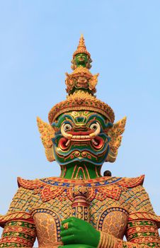 Giant sculpture in Wat Phra Kaew Temple, Thailand 