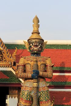 Giant sculpture in Wat Phra Kaew Temple, Thailand 