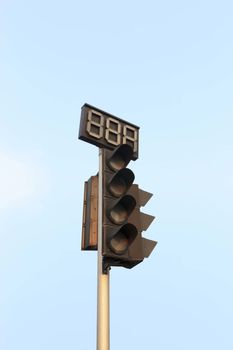 An image of traffic lights while no light.