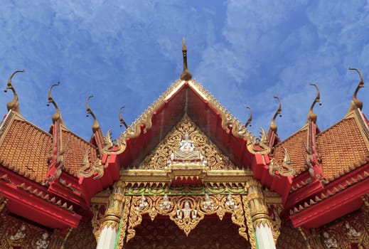 Roof of the temple at Wat Tham Sua in kanjanaburi, thailand.