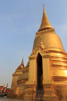 Gold stupa from Wat Phra Kaew in bangkok, Thailand.