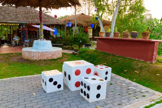 Rest table set in the park 