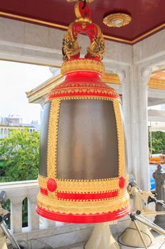 A large bell from the temple thailand and hit for worship.