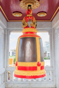 A large bell from the temple thailand and hit for worship.