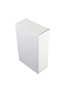 Close up of a white box on white background with clipping path.