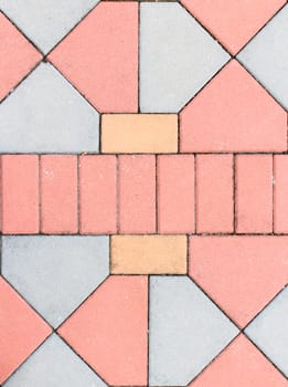Brick floor are many colors and patterns beautiful.