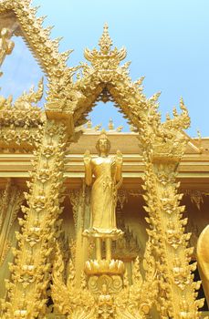 Buddha statue at Wat Paknam Joelo in Chachoengsao province at thailand.