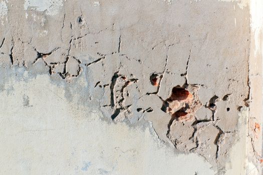 Crack at old cement wall, grunge background