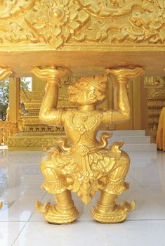 Hanuman statue is everywhere the temples of thailand. 