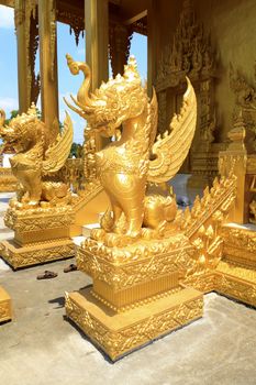 Hemaraj is a mixed animal statue at Wat Paknam Joelo in Chachoengsao province at thailand.