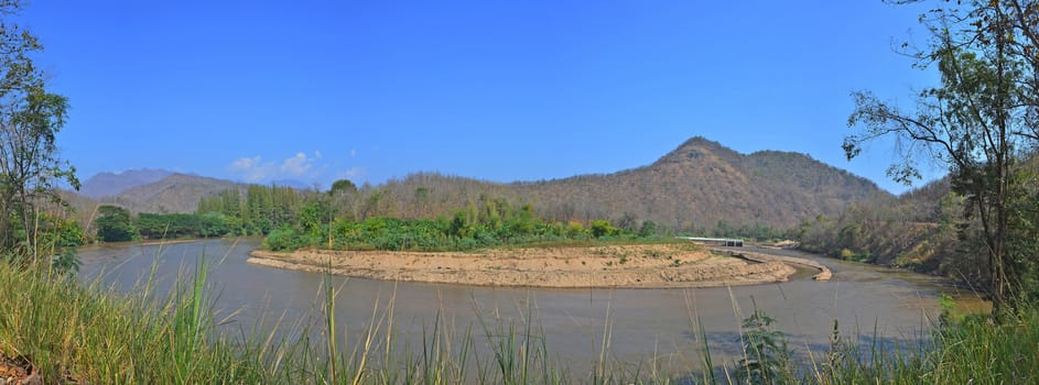 Beautiful Landscape of Thailand : a Curve of 'Jam' River.

