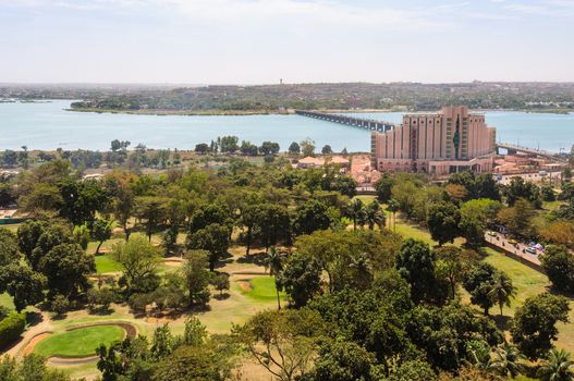 View of Bamako and the Niger River in Mali