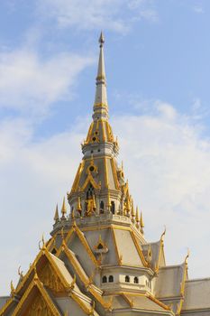 Roof of the temple at Wat So Thorn in Chachoengsao, thailand.