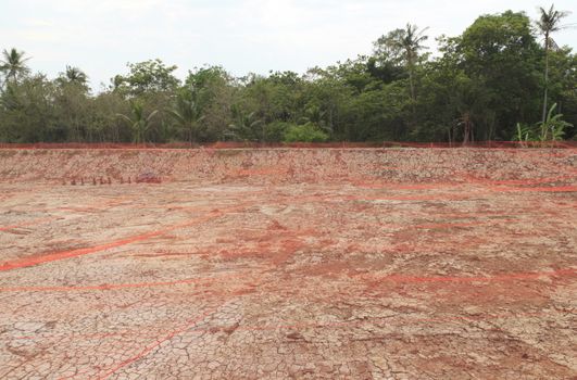 The dried shrimp farming at Chachoengsao province, thailand.