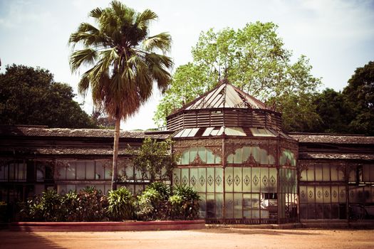 Toned picture of old palace outbuilding in India