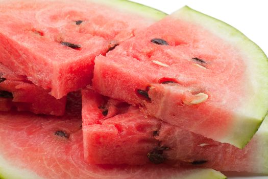 Macro view of fresh watermelon slices