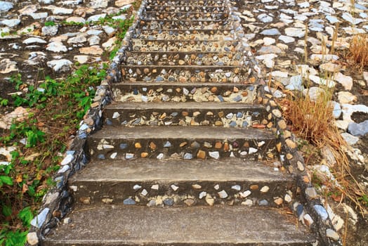 Way up rock stair in the mountain.