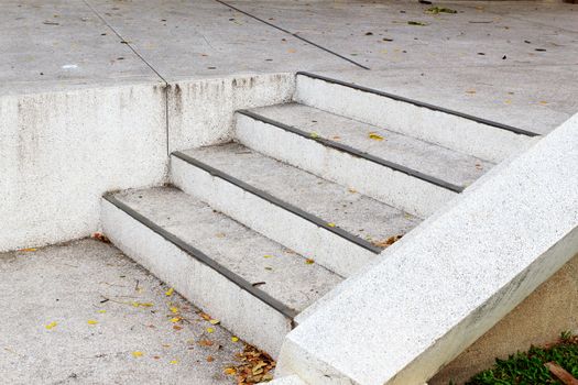Way up dirty stair in the center of the park.