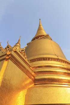 Gold stupa from Wat Phra Kaew in bangkok, Thailand.