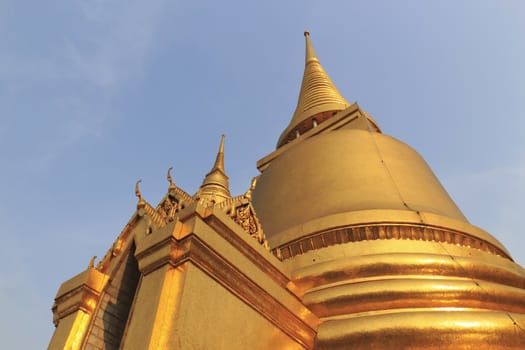 Gold stupa from Wat Phra Kaew in bangkok, Thailand.