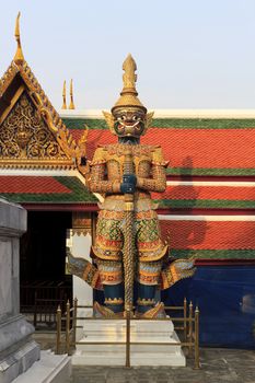 Giant sculpture in Wat Phra Kaew Temple, Thailand 