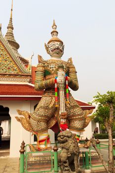 Giant sculpture in Wat Arun wararam, Thailand 
