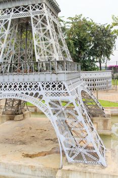 The bottom of the Eiffel Tower replica.