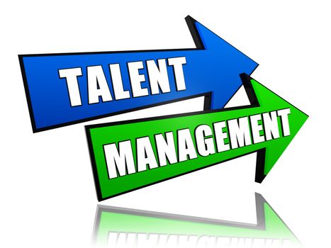 talent management - text in 3d arrows, ability growing concept words