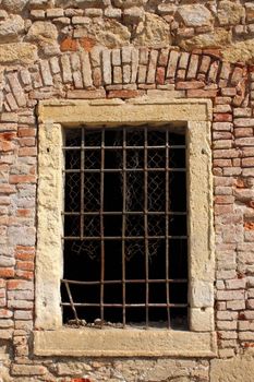 ancient window on ruins of a medieval castle