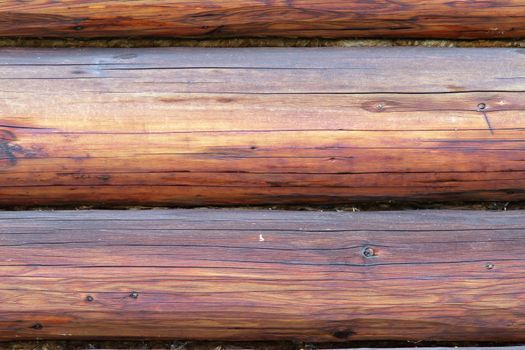 close up of exterior spruce beams on wooden lodge